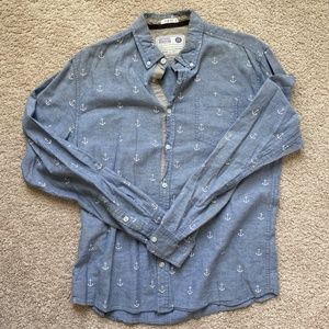 Denim Button Down with Anchors